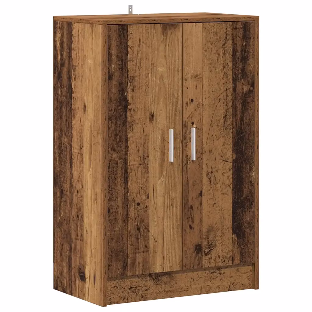 Scarpiera a parete vidaXL in stile rustico marrone con ante a battente e ripiani interni L/P/H: 60 x 35 x 92 cm – 2