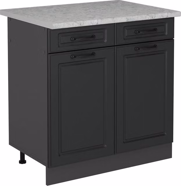 Mobiletto base per cucina R-Line Antracite rustico/Antracite 80 cm PL Marmo Vicco