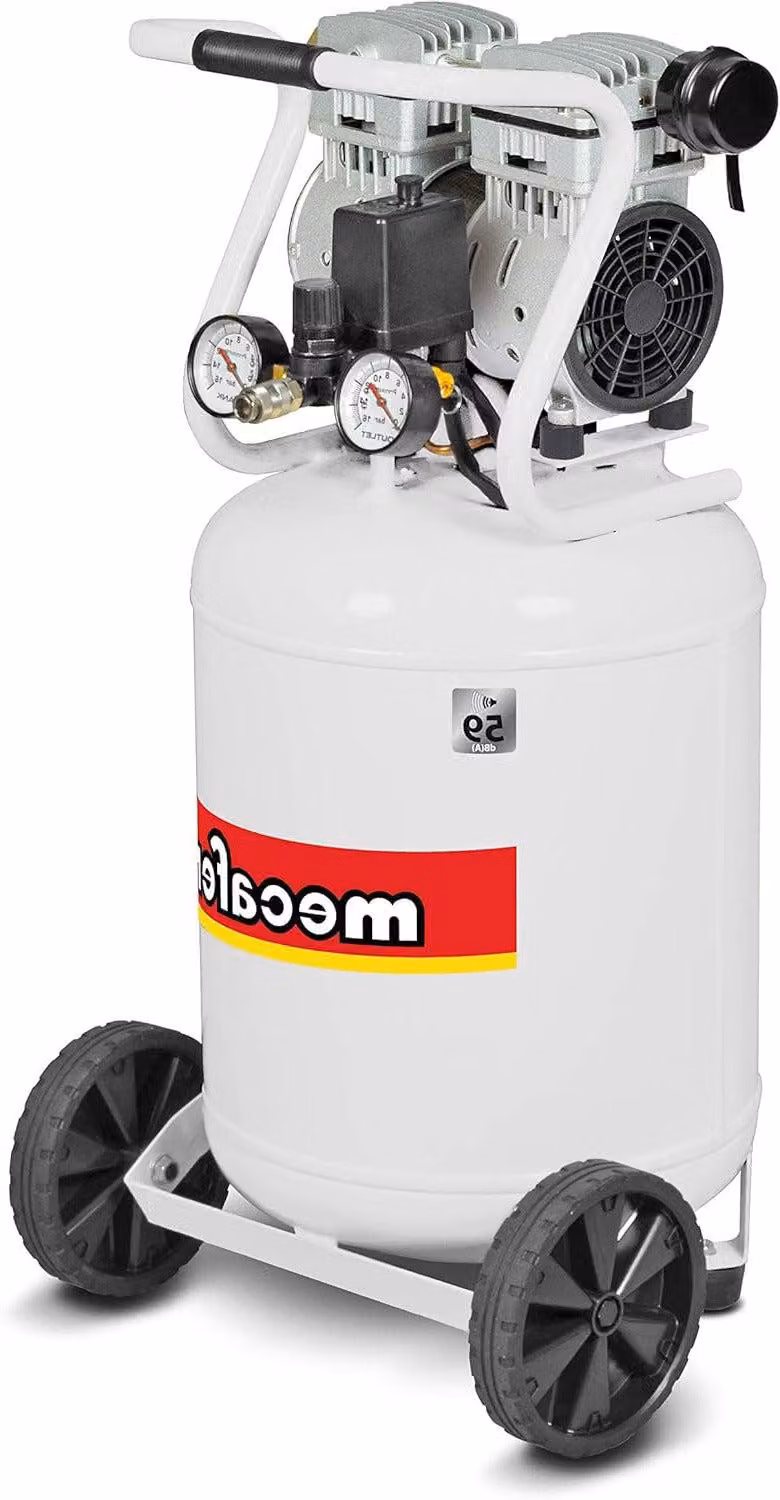 Compressore d'aria verticale – Compressore silenzioso e senza olio da 50 litri con motore da 1 cavallo per utensili pneumatici