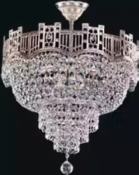 Deckenleuchter Luxus Kronleuchter Deckenlampe Lüster Silber Kristall Lampe