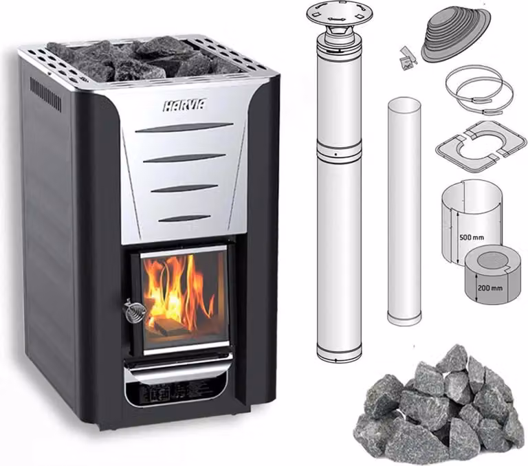 Harvia 20 Pro Germany Set Incl. pietre e sistema camino Harvia WHP1500