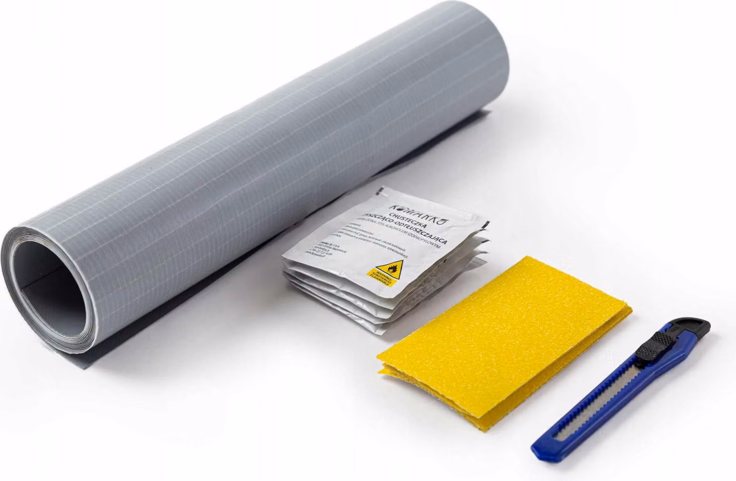 Kit di riparazione per teloni 220x32cm GRIGIO