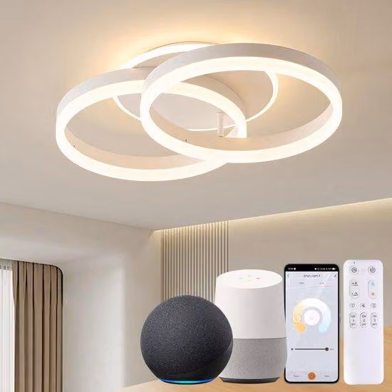 Azomor: moderna lampada da soffitto intelligente con telecomando e funzione di regolazione dell'intensità luminosa, adatta a qualsiasi ambiente