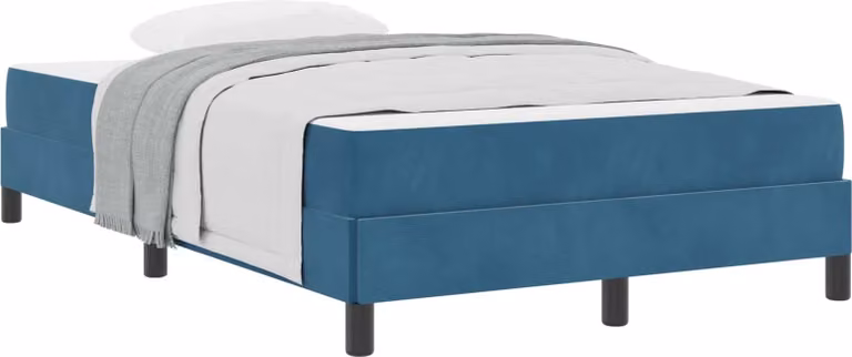 Letto a molle con materasso Blu Scuro 120 x 200 cm Tessuto