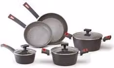 Batteria di pentole Ghidini Cipriano Viva 8 pezzi in alluminio con rivestimento antiaderente e induzione colore grigio scuro