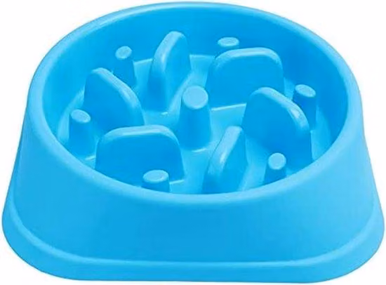 Ciotola interattiva con sistema slow-feed - Ciotola anti-glutine - Ciotola anti-costipazione - Ciotola per cani dal design salutare (blu)