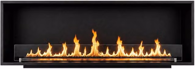 Biocamino da incasso a parete Saturno Divina Fire colore nero L: 150 cm, H: 50 cm, P: 30 cm – 1