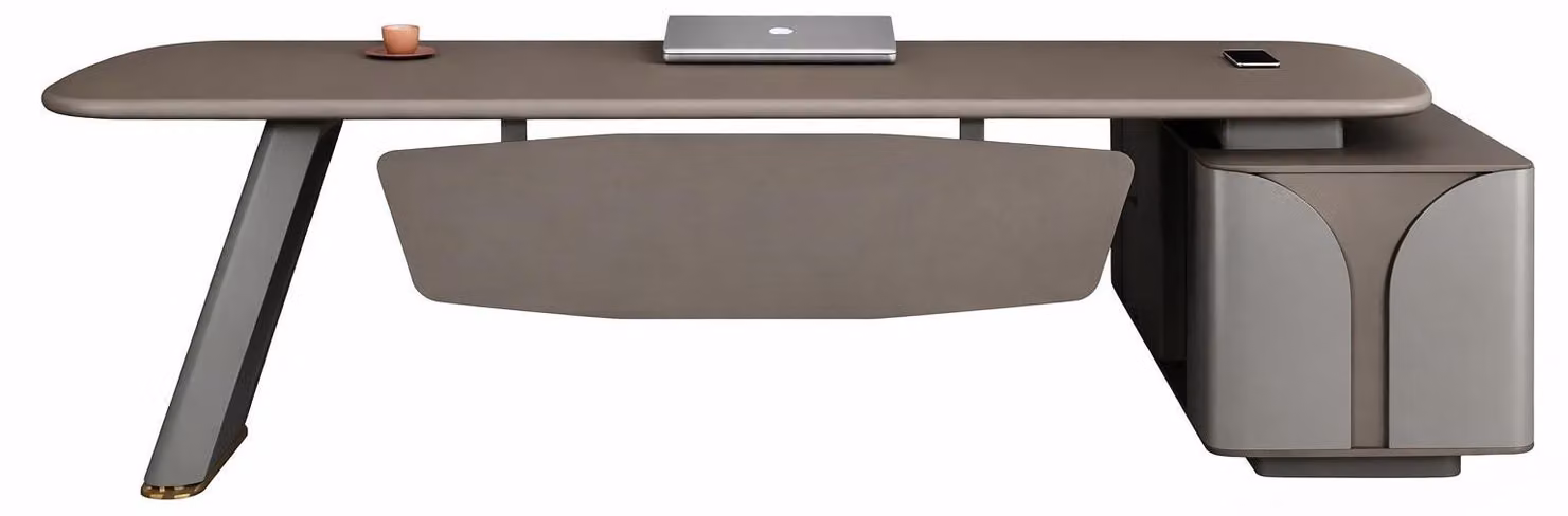 Scrivania da ufficio moderna, dal design lussuoso e con ampio spazio di archiviazione
