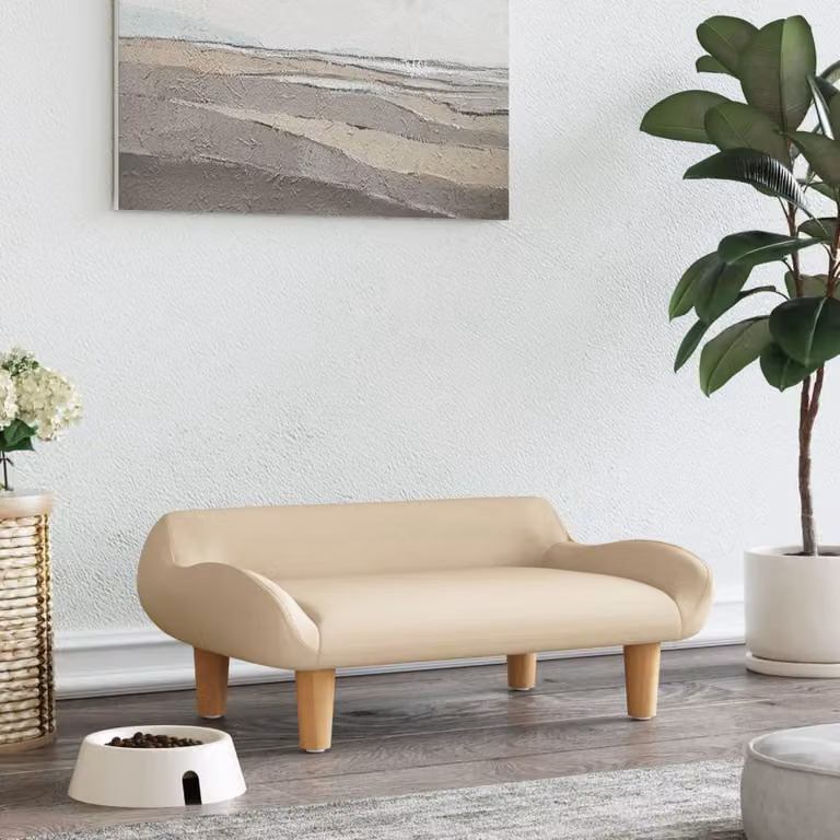 The Living Store Letto per cani Crema 70x40x24 cm Tessuto