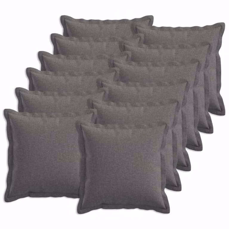 vidaXL Cuscino con cuscino HOUTEN 12 pz Grigio Chiaro Lino