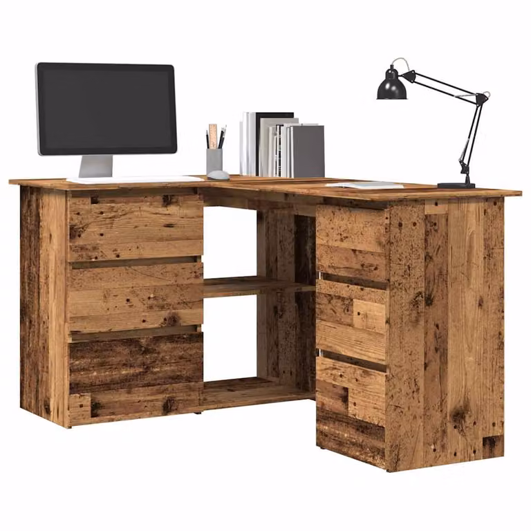 Scrivania ad Angolo Moderna vidaXL in Legno Marrone, L 145 x P 100 x H 76 cm