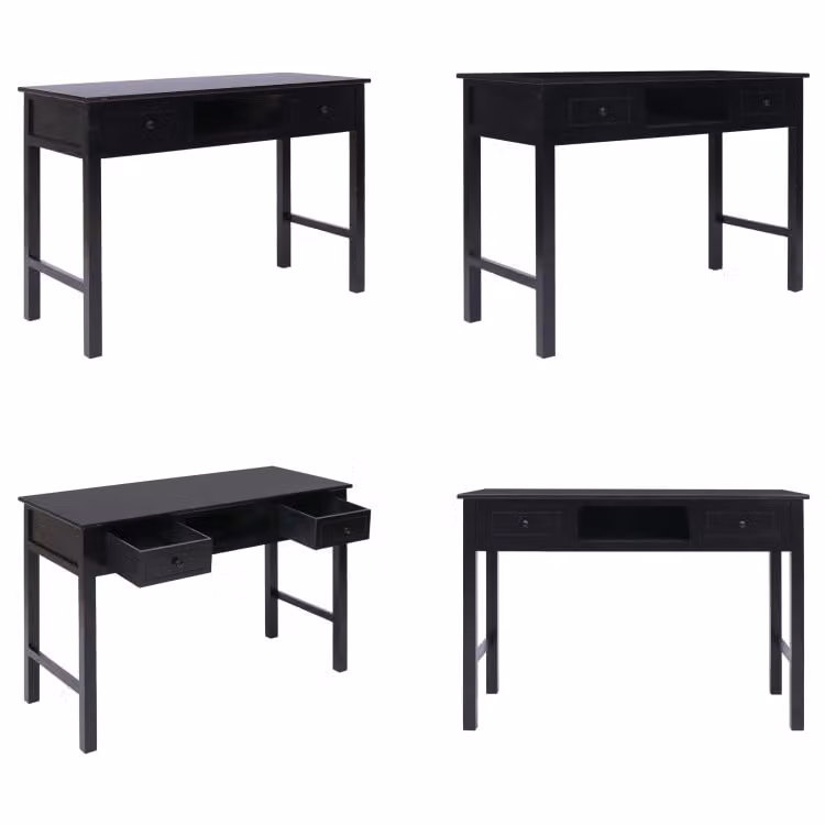 vidaXL Scrivania nera 110×45×76 cm in legno - Scrivania - Scrivanie - Tavolo da lavoro - Tavoli da lavoro