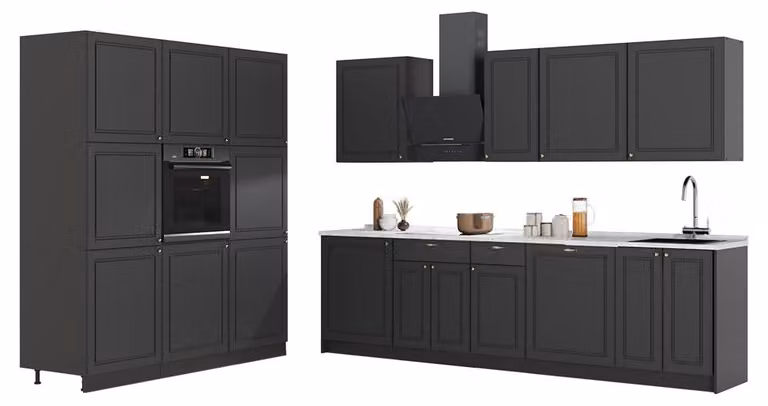 Cucina componibile Vicco Fame-Line Oro-antracite rustico/Antracite 460 cm, PL Antracite, Model 63752