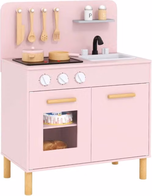 Cucina giocattolo rosa per bambini con luci e suoni in legno e MDF L/P/H: 55 x 31 x 75 cm