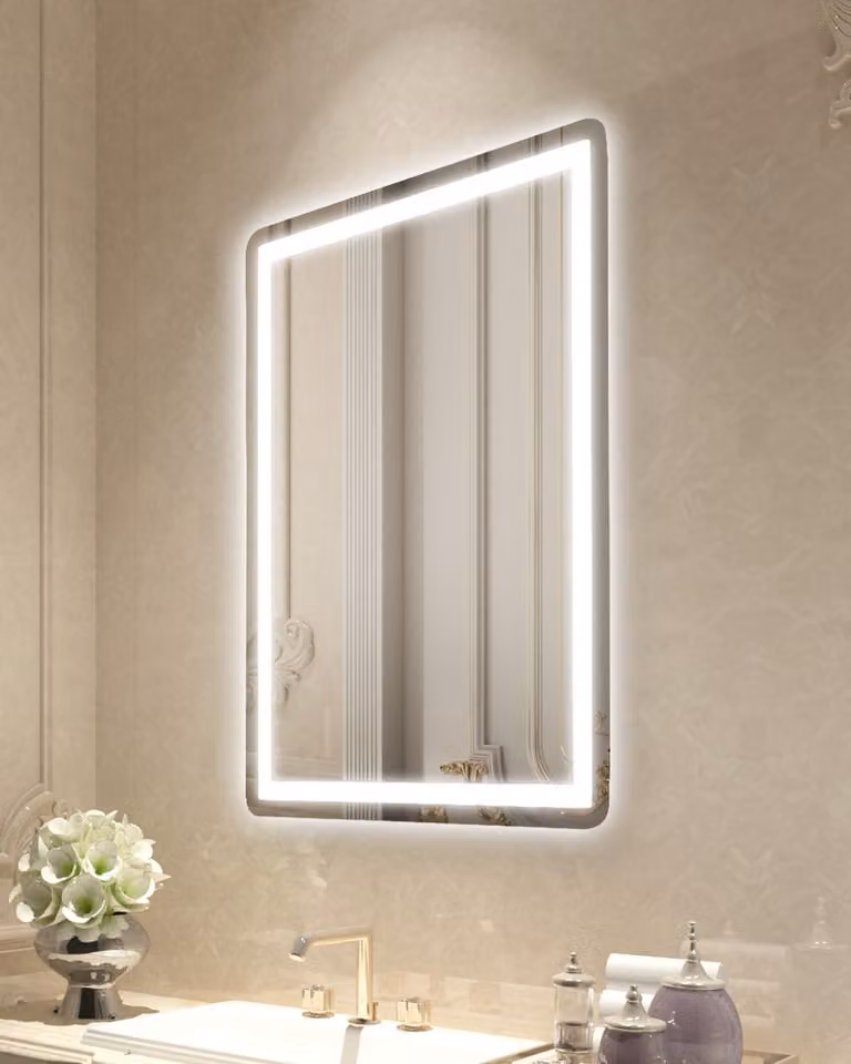 Specchio a LED da parete, 60x80 cm, con 3 temperature di colore, dimmerabile e con funzione di memorizzazione