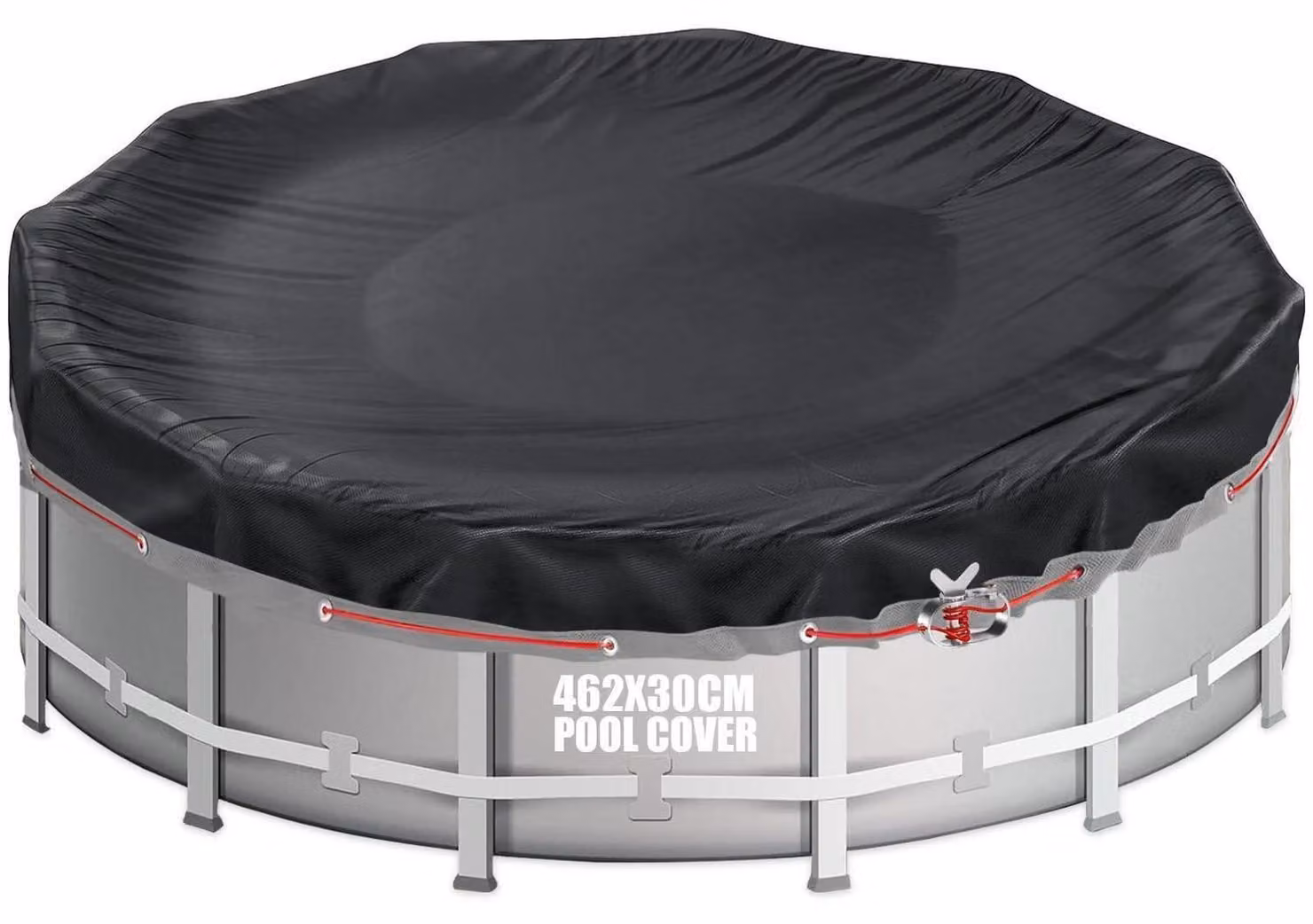 Copertura per piscina rotonda, diametro 462 cm, adatta a piscine con diametro da 428 a 460 cm, realizzata in tessuto Oxford 420D, resistente allo strappo, compatibile con piscine INTEX e BESTWAY