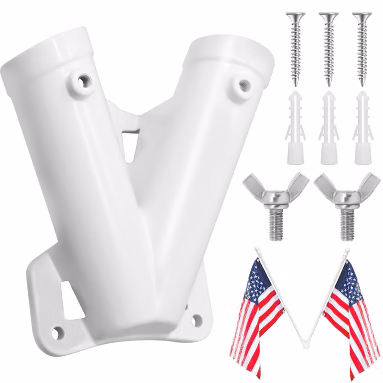Supporto per bandiera – Realizzato in alluminio resistente – Porta bandiera da parete – Montaggio esterno – Resistente agli agenti atmosferici – Adatto per giardino/prato
