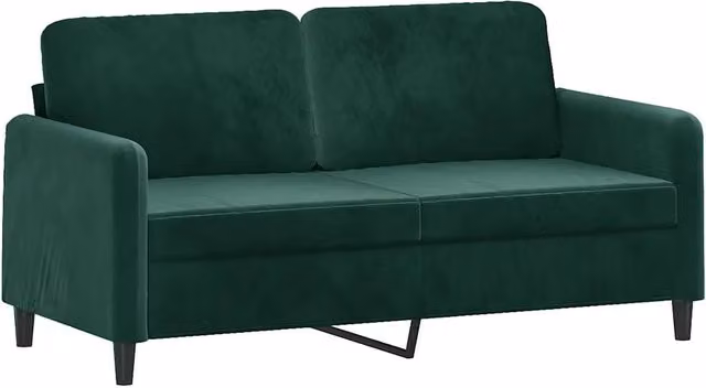 Divano | Divano da soggiorno | Sofa a 2 Posti Verde Scuro 140 cm in Velluto