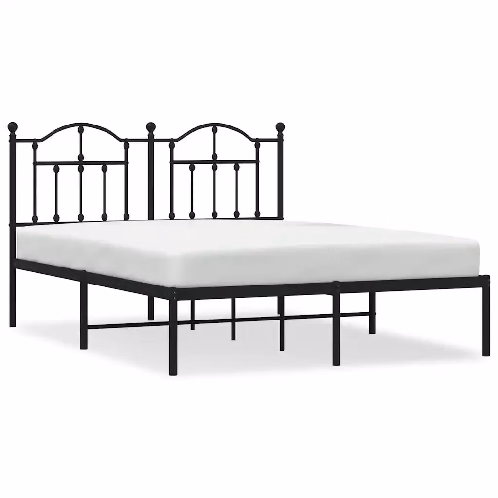 Giroletto con Testiera in Metallo Nero vidaXL L: 142 cm, P: 196 cm, H: 97 cm – 2