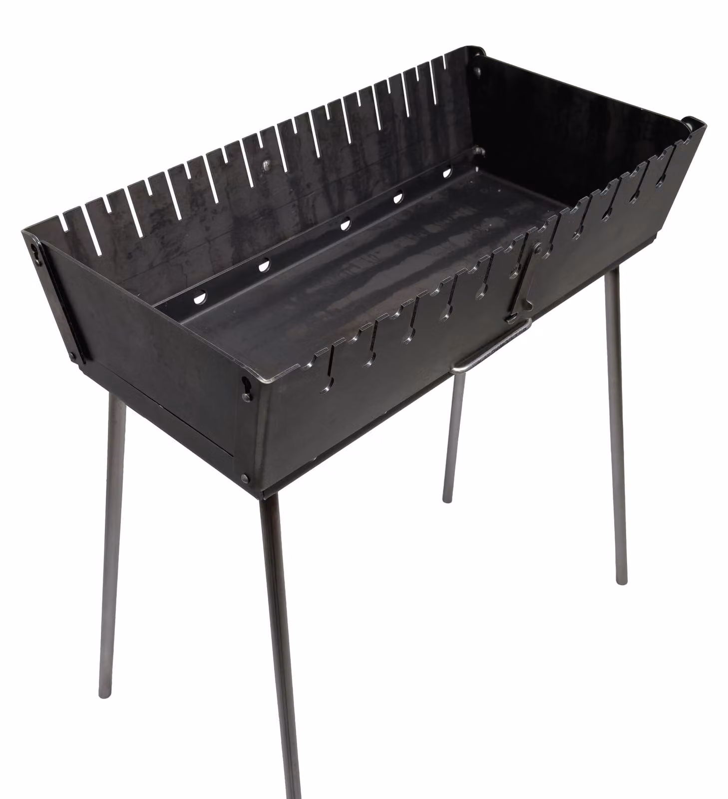 GOROCH Griglia per spiedini in acciaio, spessore 3 mm, per 12 spiedini, senza accessori - griglia pieghevole per spiedini, ideale per giardino e barbecue