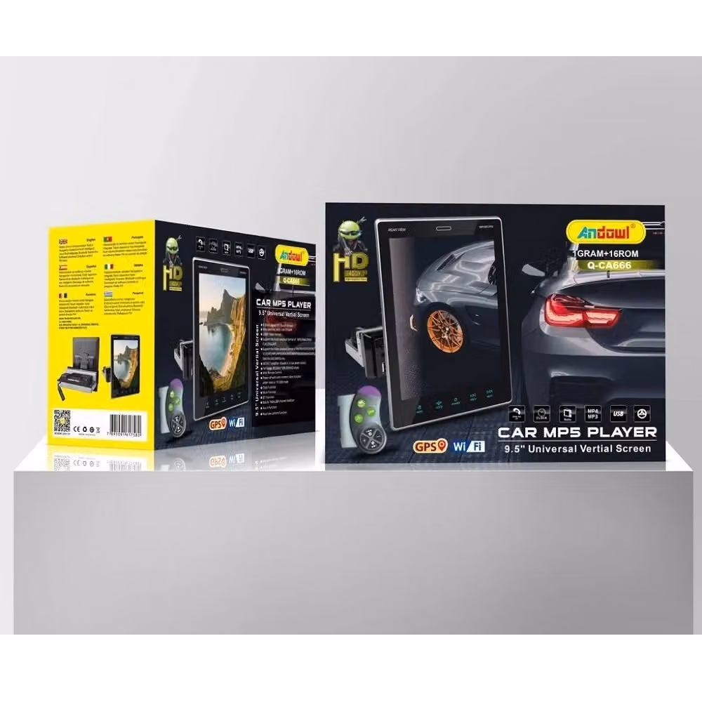 Autoradio Android Trade Shop con Schermo Girevole da 9.5 pollici, 1GB RAM, 16GB ROM, Wi-Fi, GPS, Bluetooth e USB, Colore Nero, Modello Q-ca666 – 2