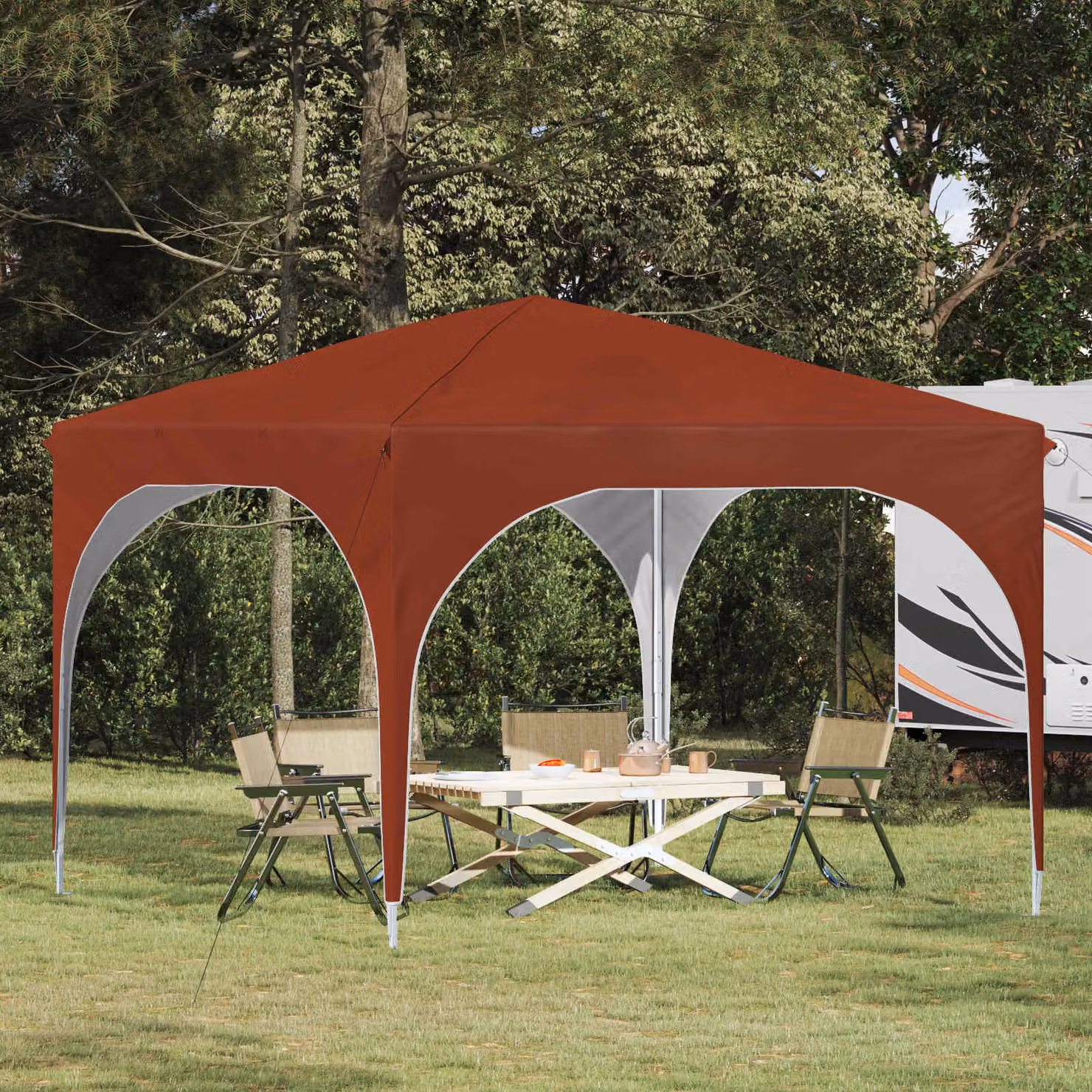 vidaXL Tenda per feste pop-up color terracotta, L/P/H: 290 x 290 x 245 cm