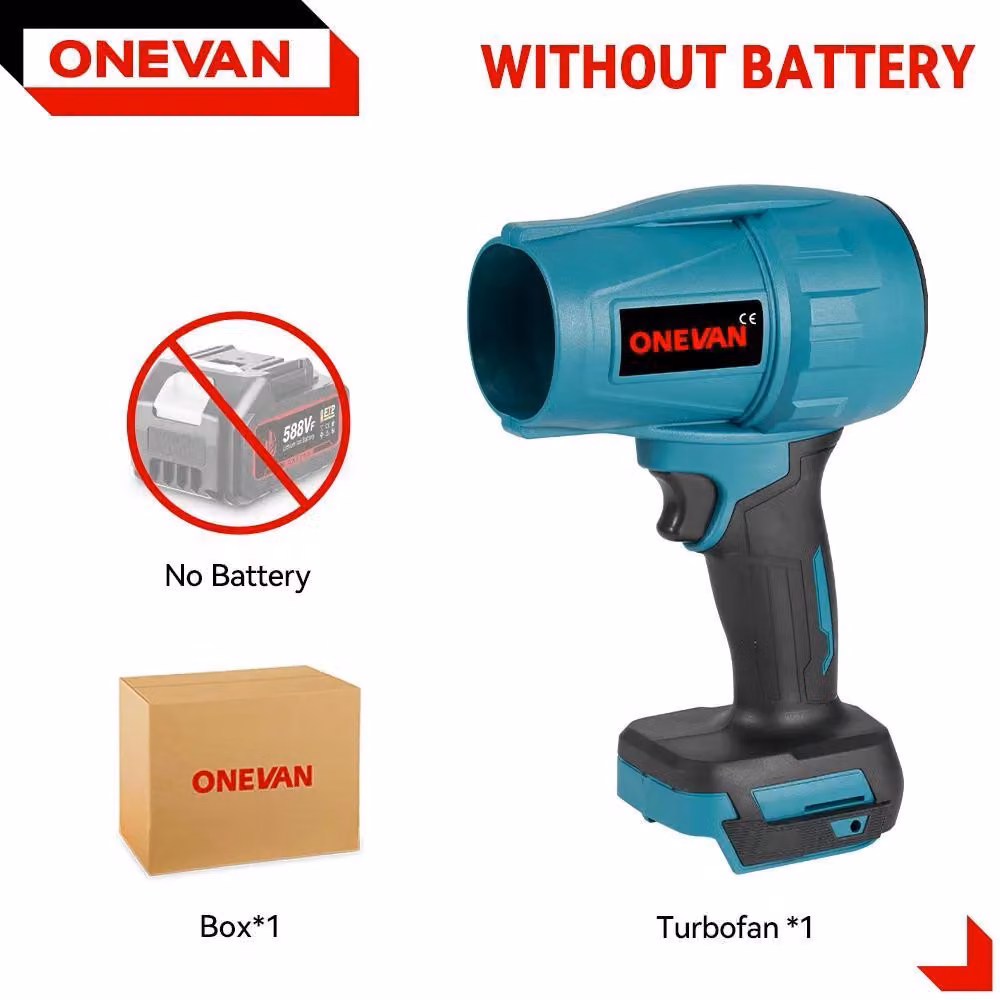 Soffiatore elettrico per foglie - Soffiatore turbo - Flusso d'aria 200 m/s - 2000 W - Motore brushless - Senza fili - Senza batteria - Spina UE - Braun