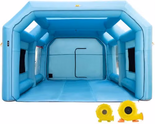 VEVOR Cabina di Verniciatura Gonfiabile Blu con Sistema di Filtrazione in Tessuto Oxford per Auto, Garage e Officina, L/P/H: 7 x 4 x 2,5 m