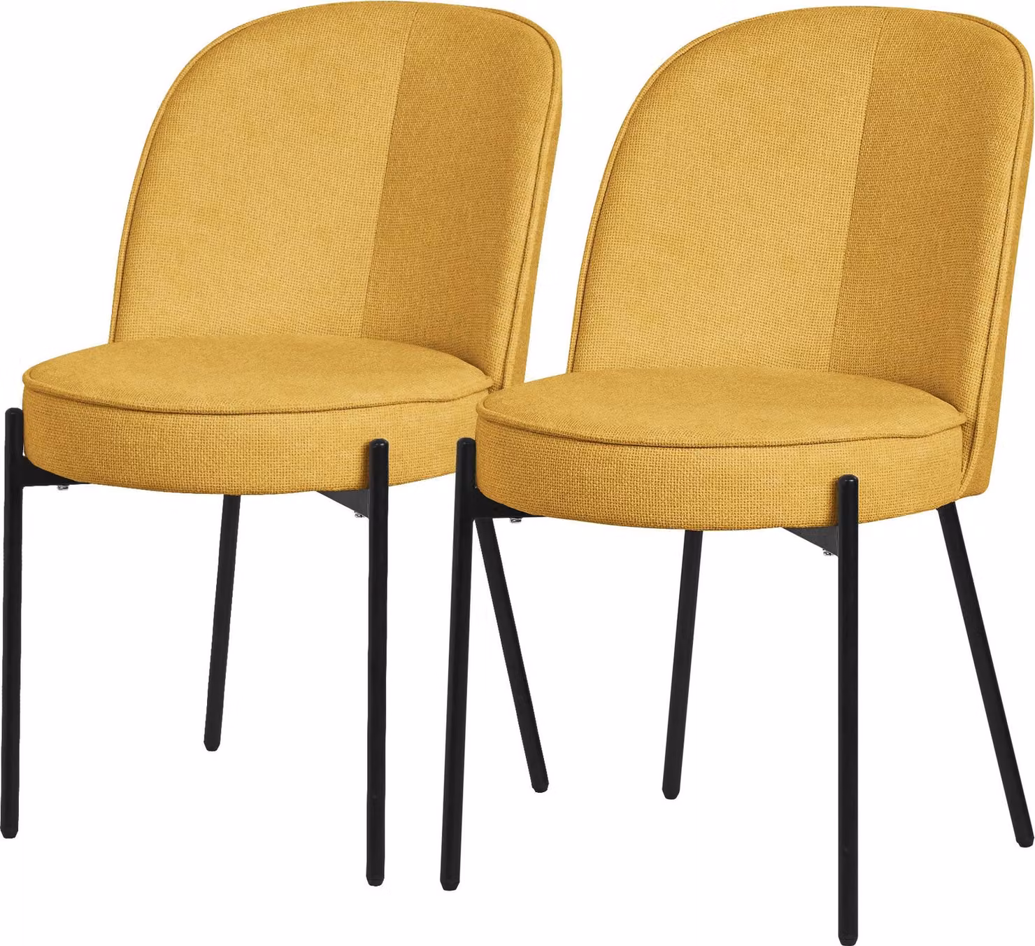 ML-Design sedie da pranzo set di 2 sedie da cucina senape in poliestere con gambe in metallo sedia da soggiorno con schienale sedie imbottite per sala da pranzo cucina