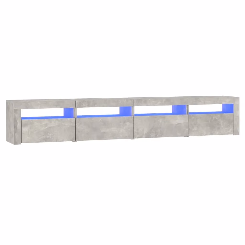 Mobile Porta TV Moderno vidaXL con Luci LED Integrate Grigio, L: 240 cm, P: 35 cm, H: 40 cm – 2