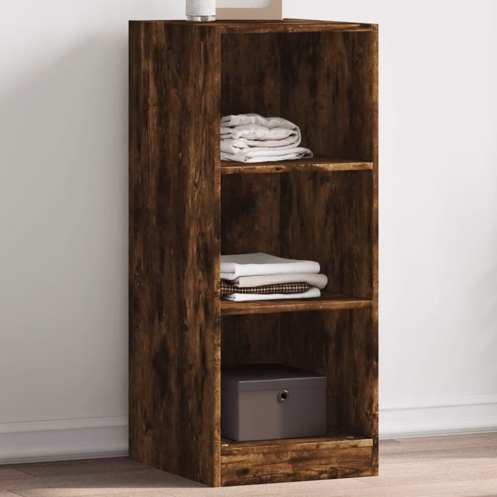Armadio vidaXL in legno multistrato color rovere fumo con ripiani interni, L: 48 cm, P: 41 cm, H: 102 cm