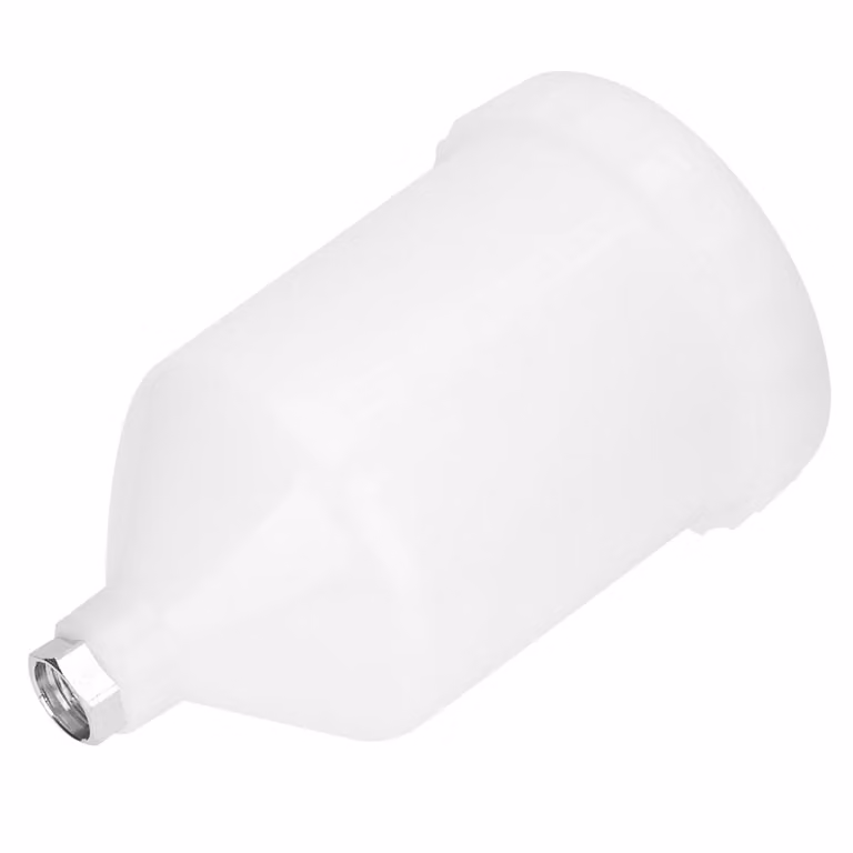Contenitore da 600 ml per pistola a spruzzo, in plastica, con attacco filettato in acciaio inossidabile, accessori per utensili manuali