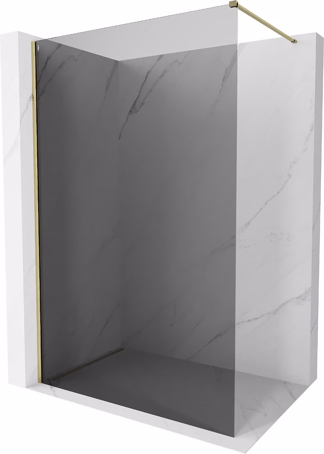 Mexen Kioto-X parete doccia Walk-in 80 x 200 cm, grafite 10 mm, oro - 800-080-101-50-40-X