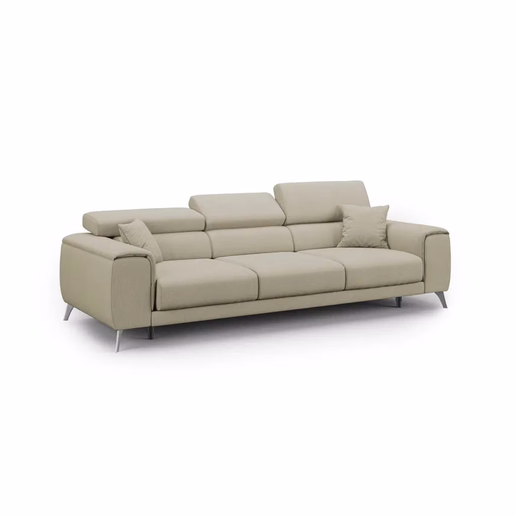 Divano Fusion Divani.Store con 3 sedute allungabili in tessuto smacchiabile beige L: 260 cm – 2