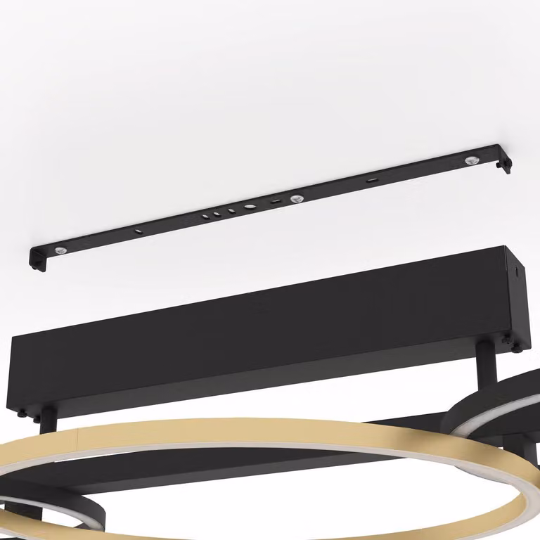 Plafoniera LED - giallo oro - nero - plastica - metallo - 96 x 40 cm - dimmerabile