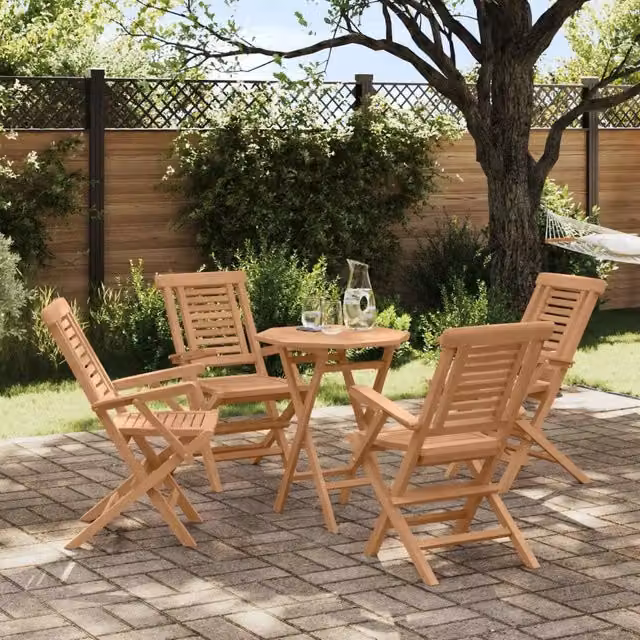 Set da Giardino 5 pz Marrone Legno Teak Massello 3437396