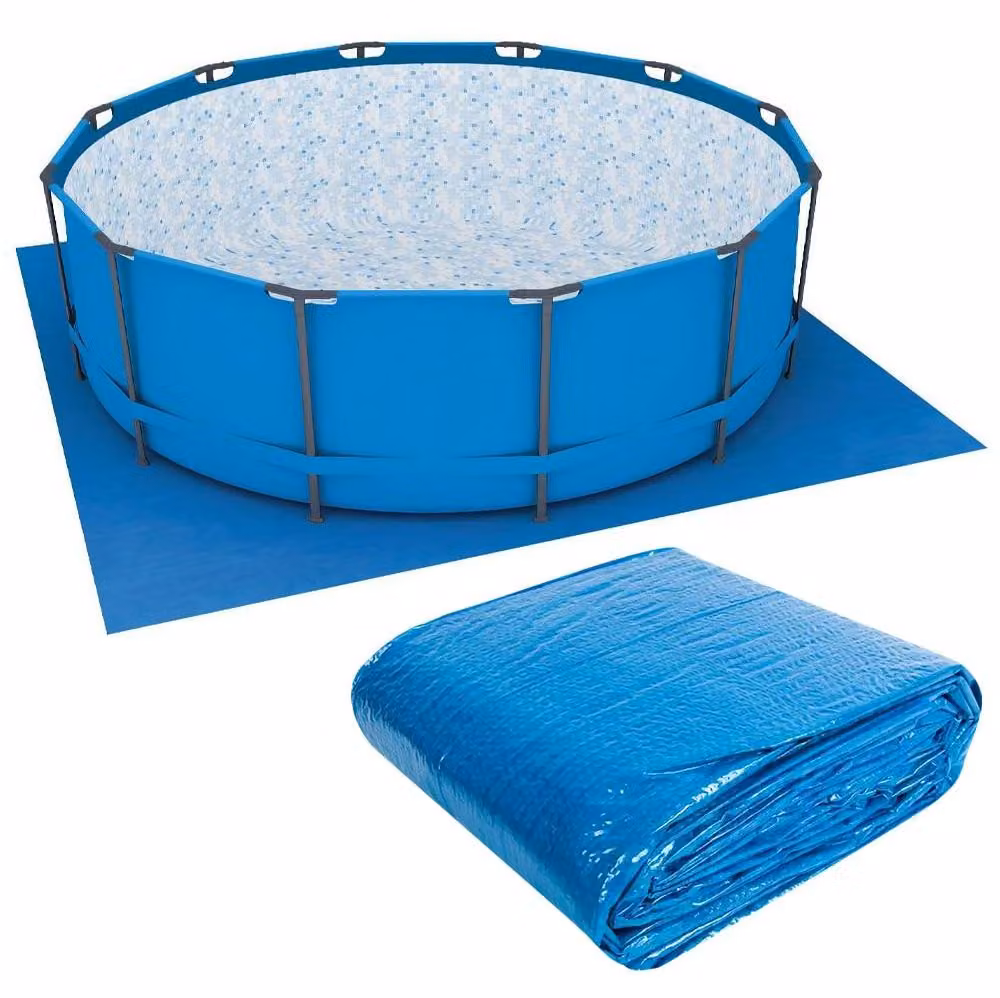 Telo per piscina, 396 x 396 cm, telo protettivo per piscine gonfiabili, resistente al vento, alla pioggia e alla polvere