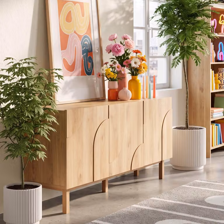 Credenza 3 ante in nobilitato cm 160 effetto legno - Oviala Thea