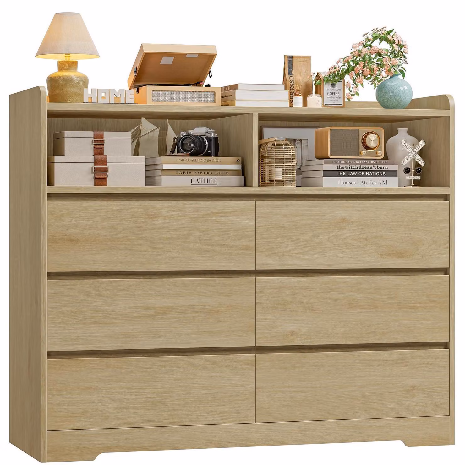 Comodino con 6 cassetti, larghezza 120 cm.
Credenza in legno di quercia, dimensioni 120x40x100 cm
