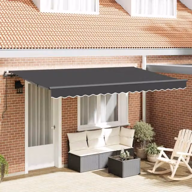 Tenda retrattile Antracite 400 x 200 cm Tessuto 3329796