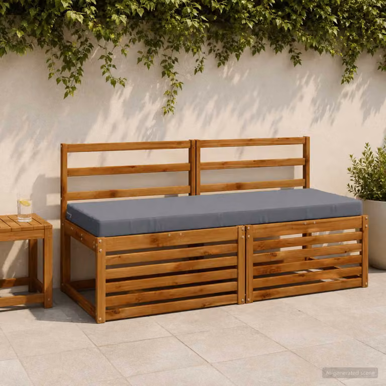 vidaXL Cuscino per panchina SOEST in poliestere blu e grigio con rivestimento rimovibile e resistenza ai raggi UV L/P/H: 150 x 50 x 8 cm