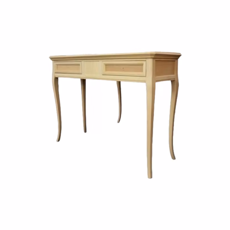 Consolle classica con 2 cassetti intarsiata in legno grezzo Mobili 2G L/P/H: 110 x 38 x 80 cm