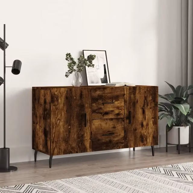 Credenza-Buffet-Armadio da cucina Rovere Fumo 100x36x60 cm in Legno Multistrato 480717