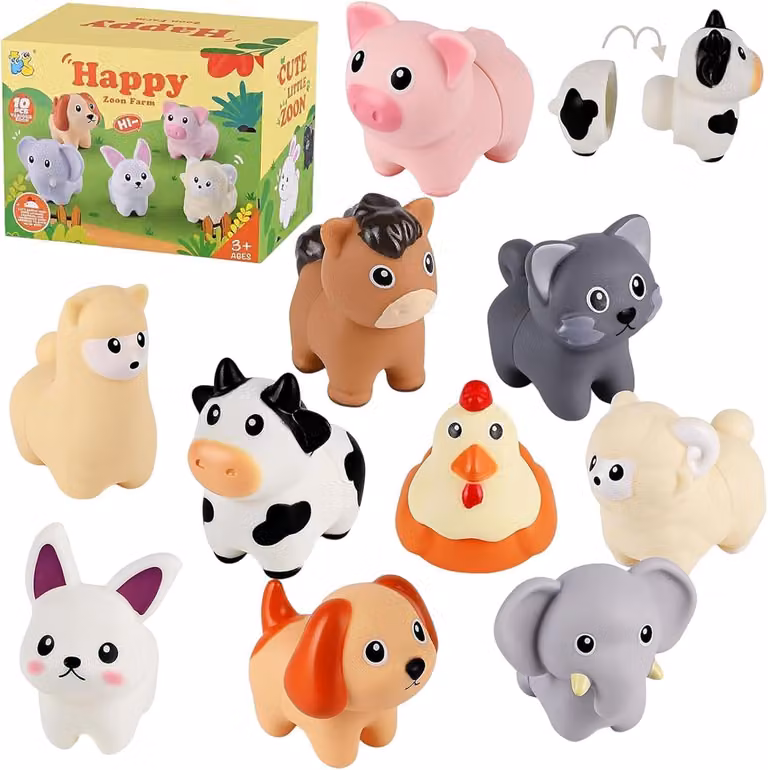 10 ornamenti coordinati a tema animali da fattoria