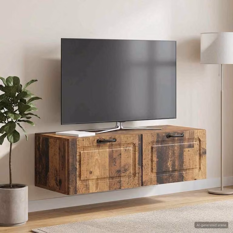vidaXL Mobile Porta TV da Muro in Legno Antico Marrone L 98 cm x P 41 cm x H 30 cm