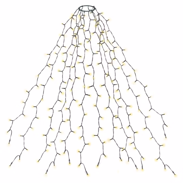 Catena luminosa per albero di Natale, con 300 LED e anello per appenderla