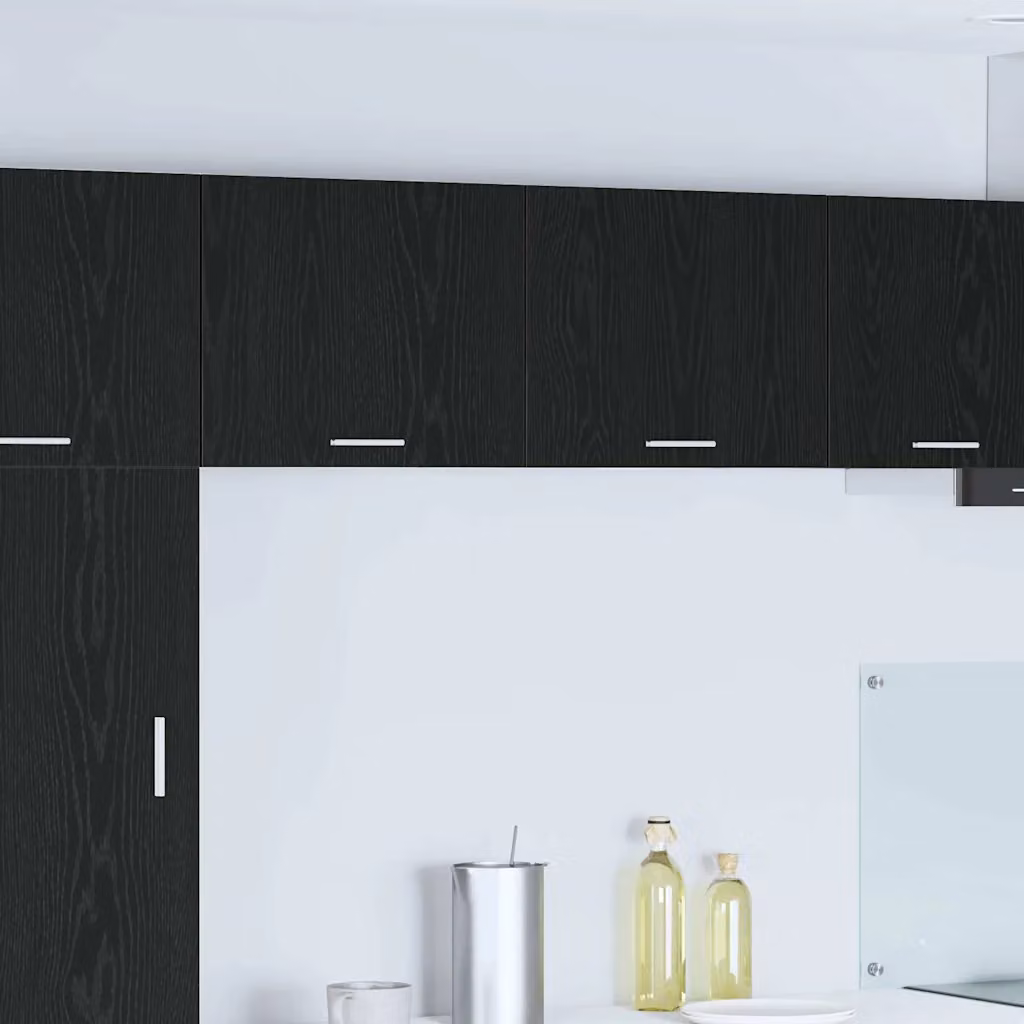 vidaXL Armadio pensile da cucina moderno in MDF con ante a battente, Nero e Bianco, L 50 cm x P 31 cm x H 40 cm