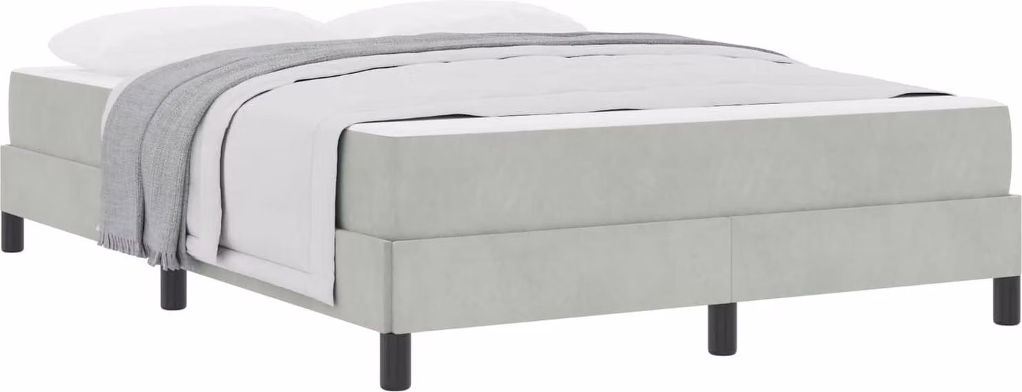 Letto a molle con materasso Grigio chiaro 140 x 190 cm Tessuto