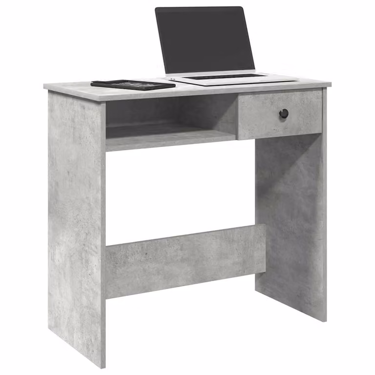 Scrivania moderna vidaXL in legno MDF color grigio, L 80 cm x P 40 cm x H 75 cm