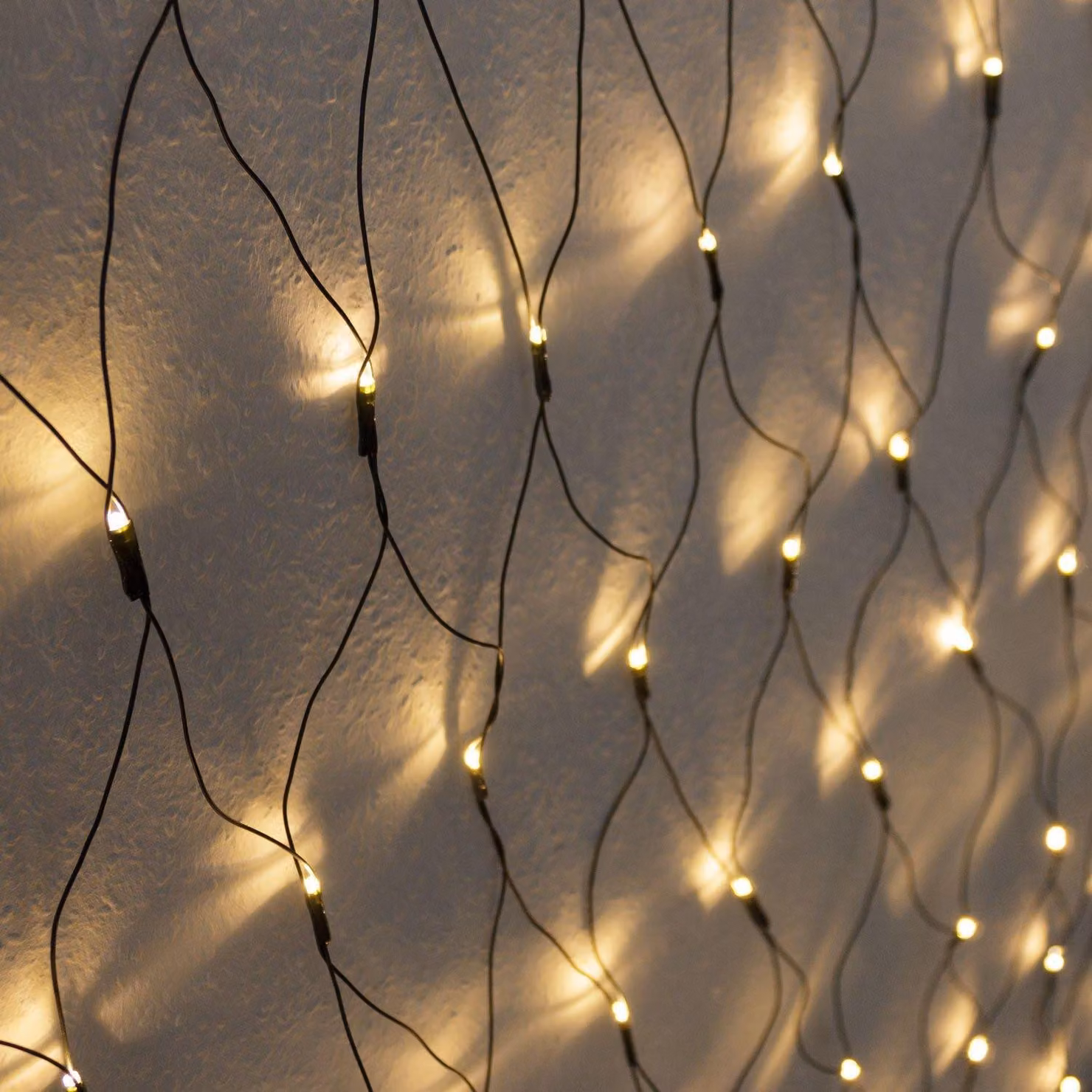 Catena luminosa a LED, 320 lampadine, 3 x 1,5 metri, luce bianca calda, per interni ed esterni